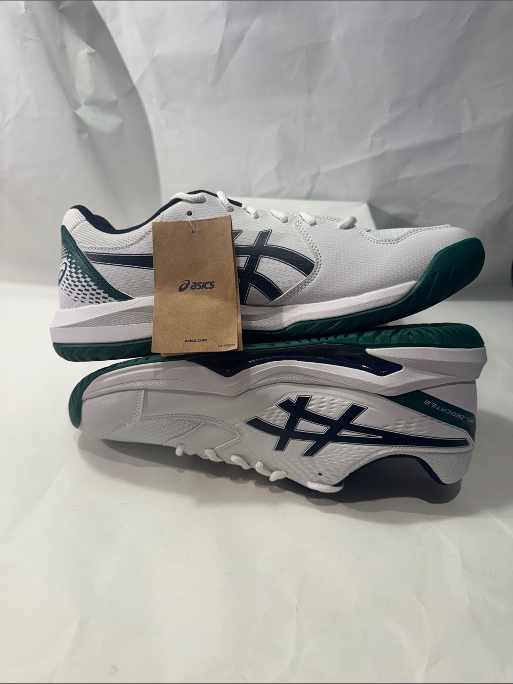ASICS GEL-Dedicate 8 Wide Men’s 11.5 Tennis Shoes White Green NWT $80